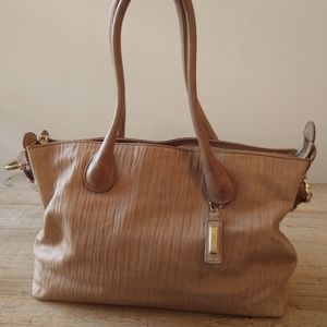 Cole Haan muted blush pink leather tote.